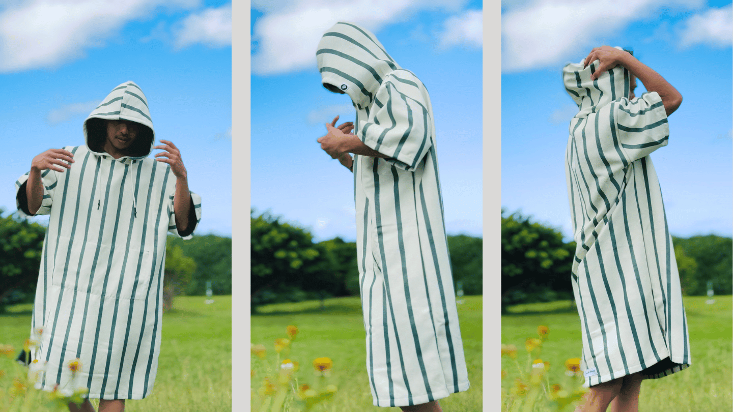 マイクロファイバー タオルポンチョ