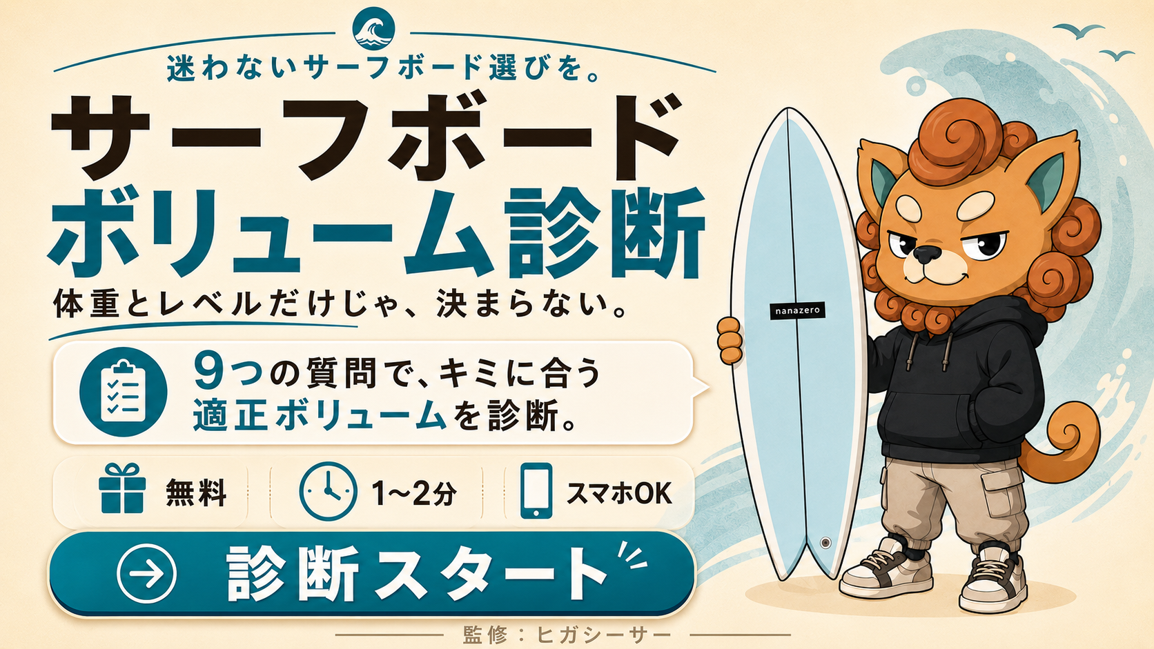 サーフボード適正ボリュームの選び方｜年齢別早見表と無料診断【100本 
