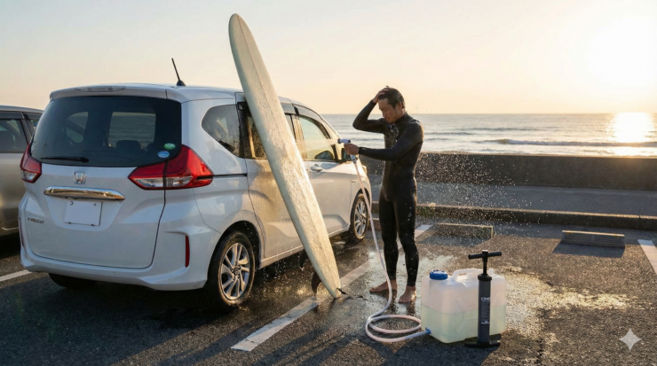 ポータブルシャワー,サーフィン,車