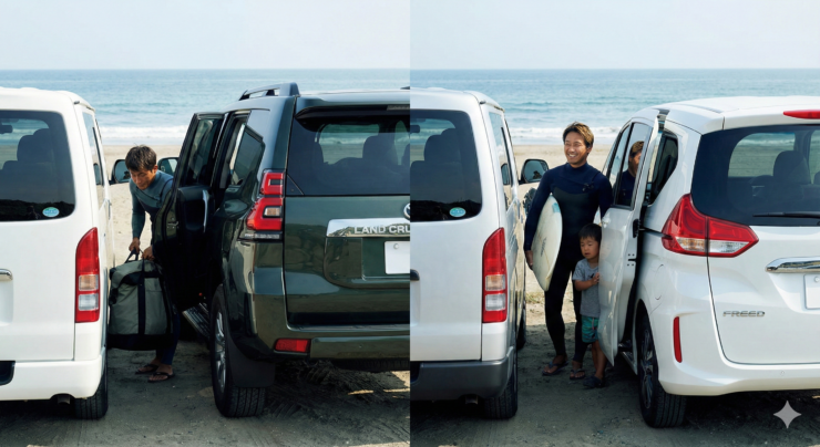 サーファーズカーはスライドドアが便利