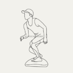 ニュートラルポジション_サーフィン_スタンス_正面_線画_ラインアート