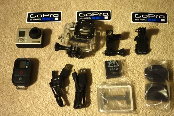 GoPro HERO3+ Black本体と防水ハウジング、マウント、Wi-Fiリモコンの一式